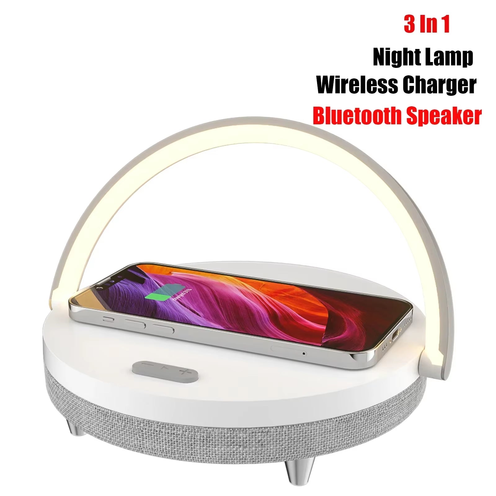 Multifuction Wireless Charger Bluetooth Speaker for Iphone 14 &15 Wooden Table Lamp High Power Charging Light Speaker Bluetooth