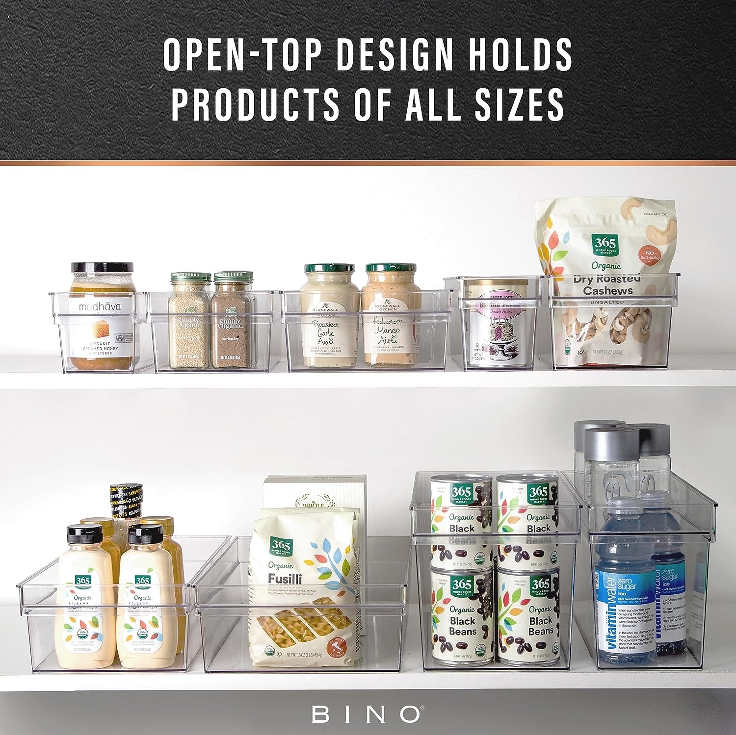 Plastic Storage Bins, Small - Shallow | the HANDLER COLLECTION | Multipurpose Organizer Bins Clear Containers for Organizing Home