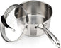 Tri-Ply Stainless Steel Saucepan with Glass Strainer Lid, Two Side Spouts, Multipurpose Sauce Pan with Lid, Sauce Pot, Cooking Pot (Tri-Ply Full Body, 3.5 Quart)