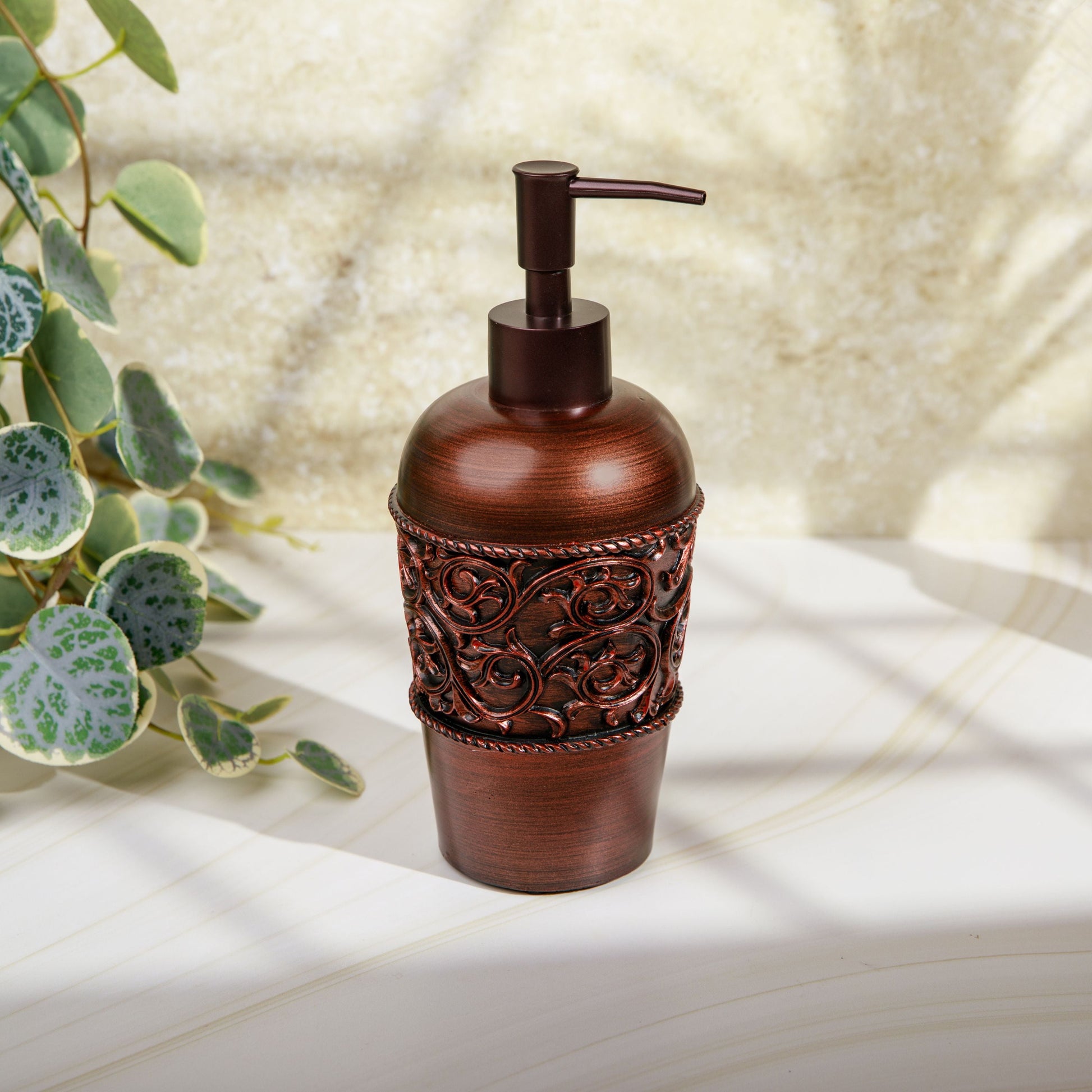 4-Piece Bronze Bathroom Accessory Set, Complete Set Includes: Toothbrush Holder, Lotion Dispenser, Tumbler and Soap Dish