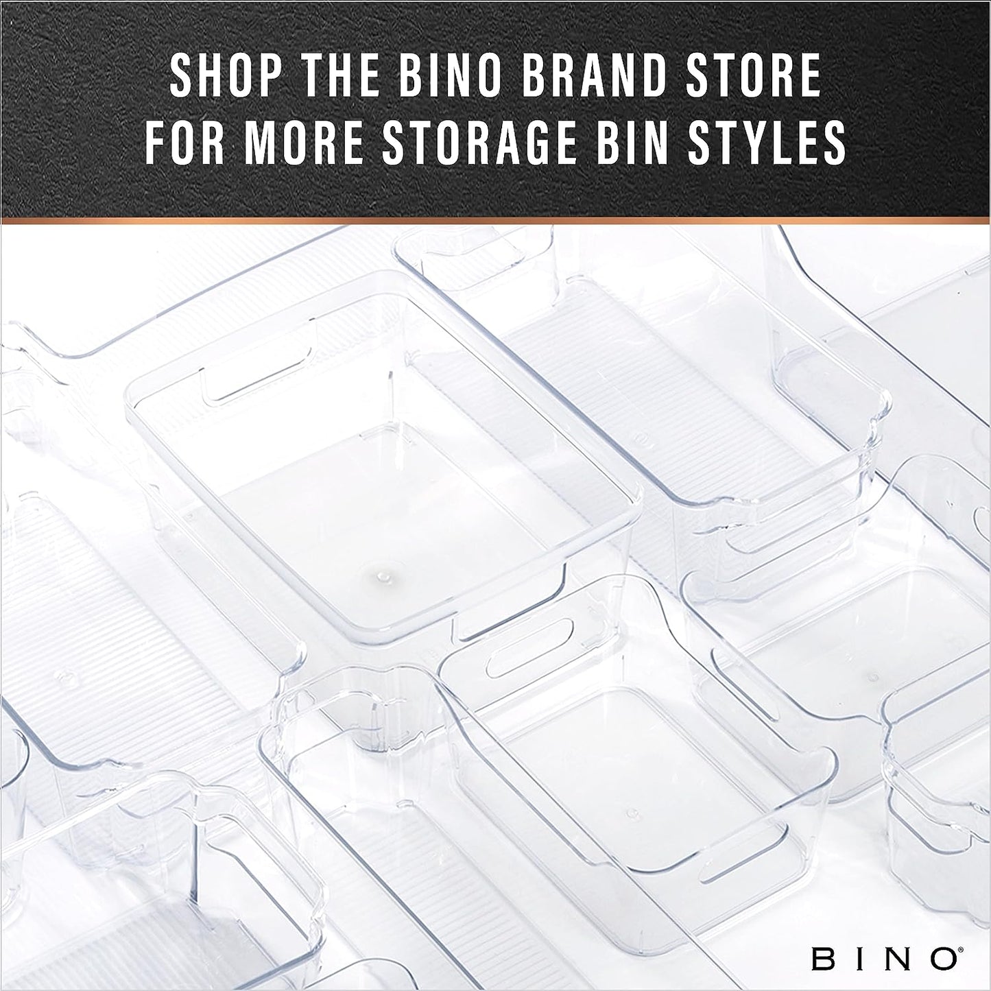 Plastic Storage Bins, Small - Shallow | the HANDLER COLLECTION | Multipurpose Organizer Bins Clear Containers for Organizing Home