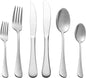 24 Piece Silver Flatware Set, Stainless Steel Silverware Set, Titanium Plating Tableware Cutlery Set, Dishwasher Safe(Service for 4)