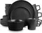 Coupe Stoneware Dinnerware Set, Service for 4, Gray Matte