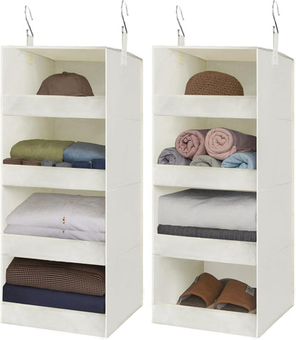 3-Shelf Hanging Closet Organizer and Storage, Collapsible Hanging Closet Shelves, Gray, 29 ½" H X 12" W X 12" D, 1-Pack