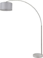 Modern 81" Arc Tall X-Large Living Room-Stand up Arching Drum Shade Large Floor Lamp with Real Marble Base -Corner Lamp (White)