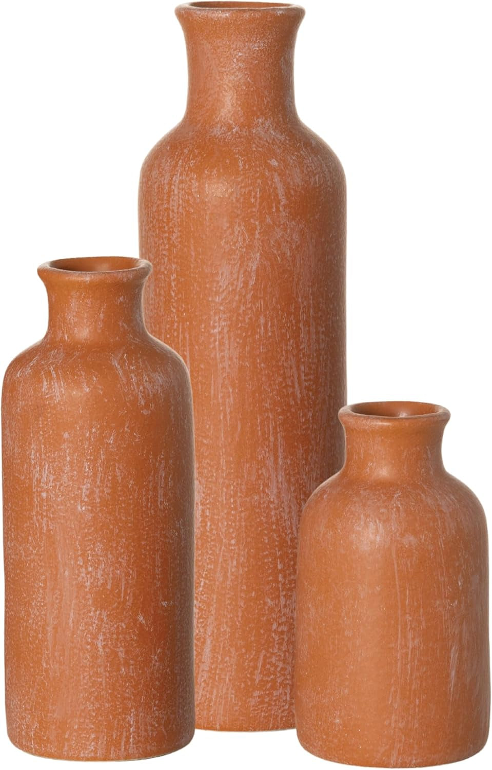 Ceramic Gray Vase Set, Three (3) Grey Vases Home Décor, Gray Decorative Bottles, Gray Vases for Centerpieces Home Decoration CM2859