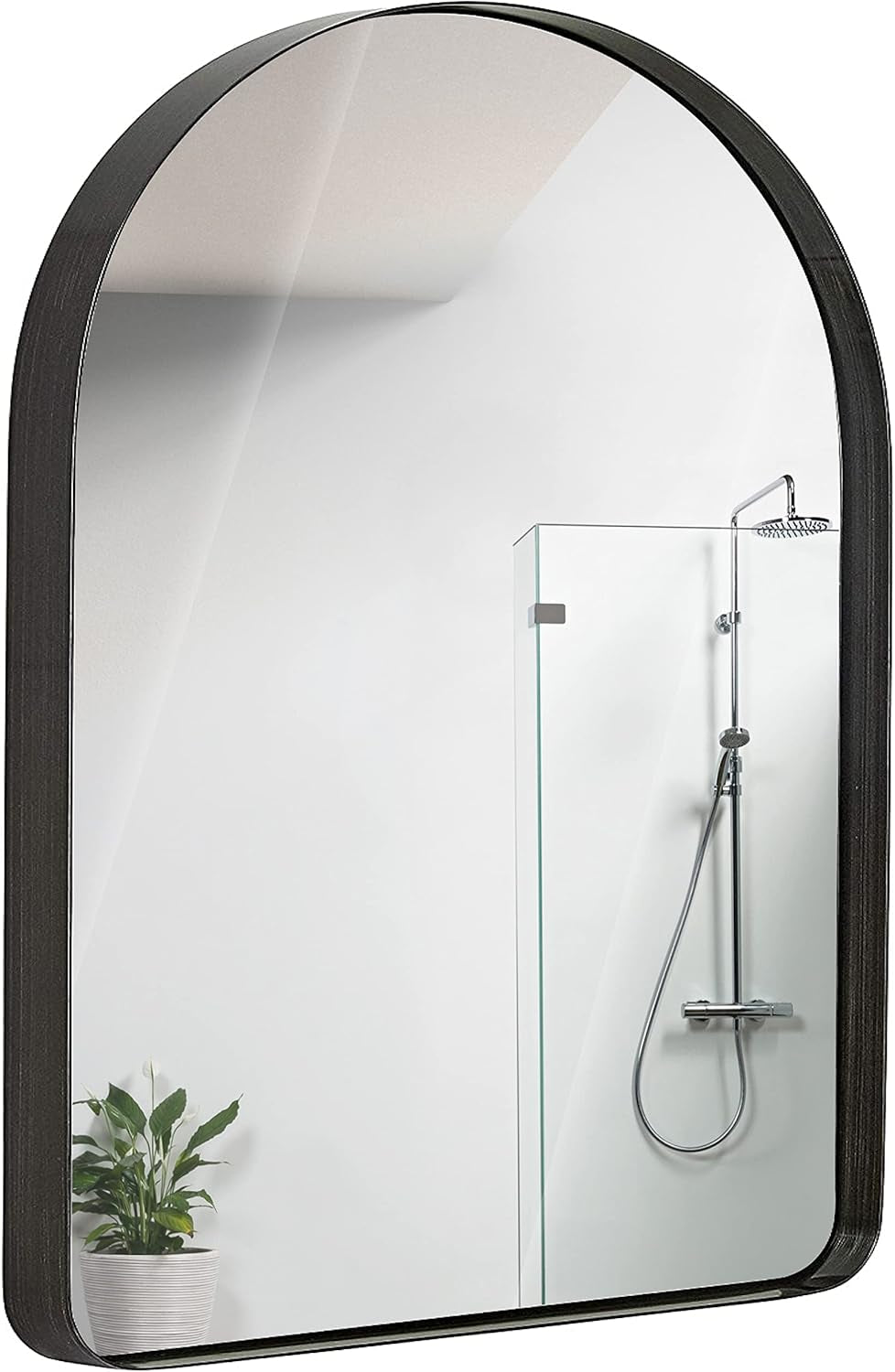 22X30 Inch Metal Silver Frame Mirror for Bathroom, Polished Rectangular Rounded Corner Vanity, 2" Deep Set Design Large Wall Mirrors Decorative, Hangs Horizontal and Vertical