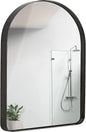 22X30 Inch Metal Silver Frame Mirror for Bathroom, Polished Rectangular Rounded Corner Vanity, 2" Deep Set Design Large Wall Mirrors Decorative, Hangs Horizontal and Vertical