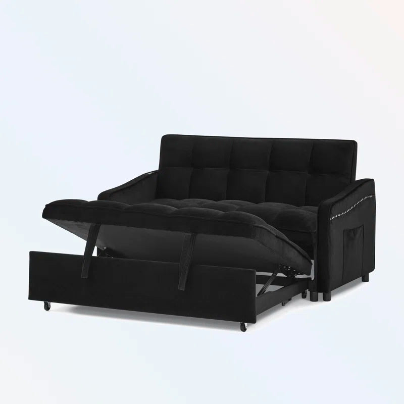 Collinward 53"W Upholstered Sleeper Sofa Loveseats Sofa Bed Pull-Out Bed with Adjustable Back and USB Socket