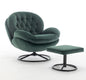 Myler Velvet Swivel Accent Chair with Ottoman