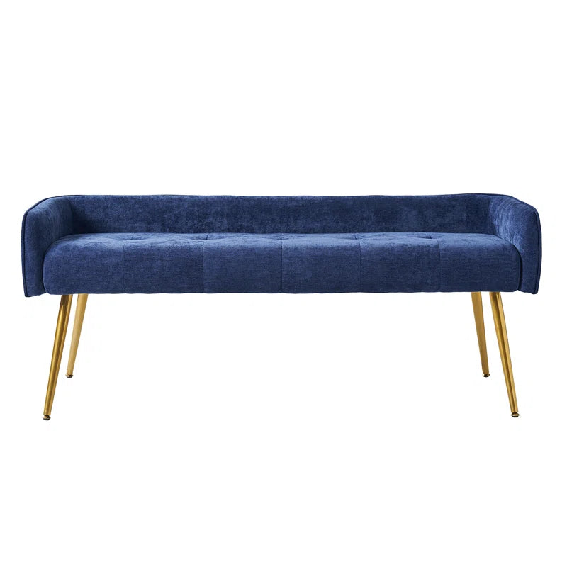 Millbury Polyester Upholstered Bench with Metal Legs