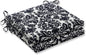 Damask Indoor/Outdoor Chair Seat Cushion with Ties Squared Corner, Plush Fiber Fill, Weather, and Fade Resistant, 20" X 20", Blue Basalto Navy 2 Count