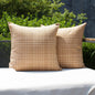 Pack of 2 Decorative Outdoor Waterproof Throw Pillow Covers Stripe Square Pillowcases Modern Cushion Cases for Patio Couch Bench 18 X 18 Inch Teal