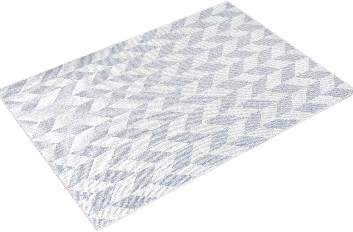 Patio Country Calla Contemporary Herringbone Indoor/Outdoor Area Rug, Blue/Grey, 7'9"X10'2"