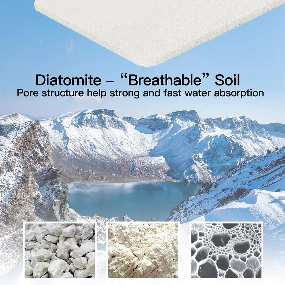 Stone Bath Mat, Quick Drying Diatomite Stone Mat, Super Absorbent Bathroom Mat 24X15" White