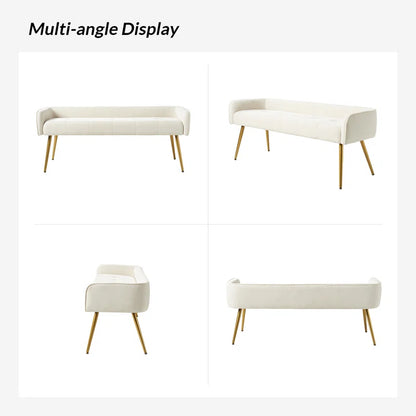 Millbury Polyester Upholstered Bench with Metal Legs