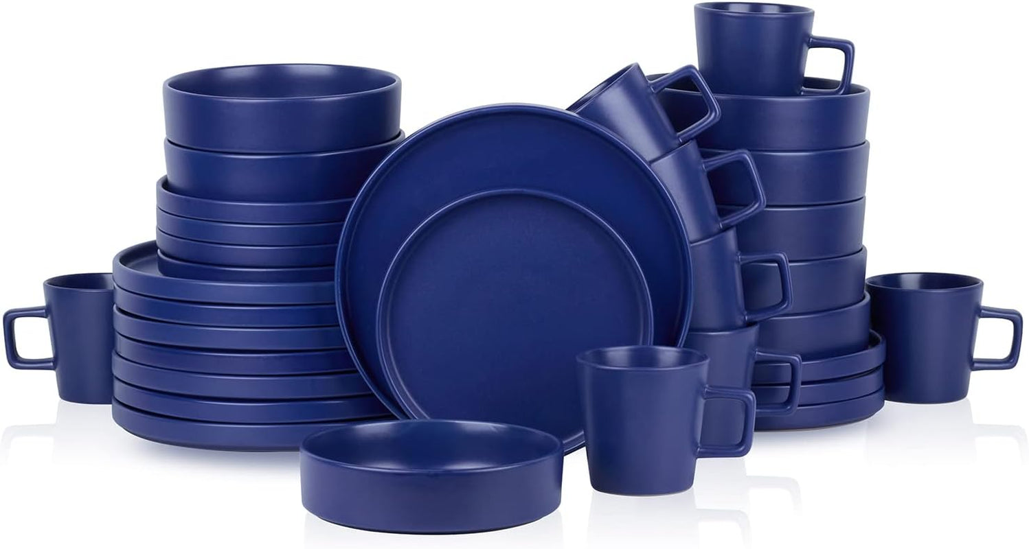 Coupe Stoneware Dinnerware Set, Service for 4, Gray Matte