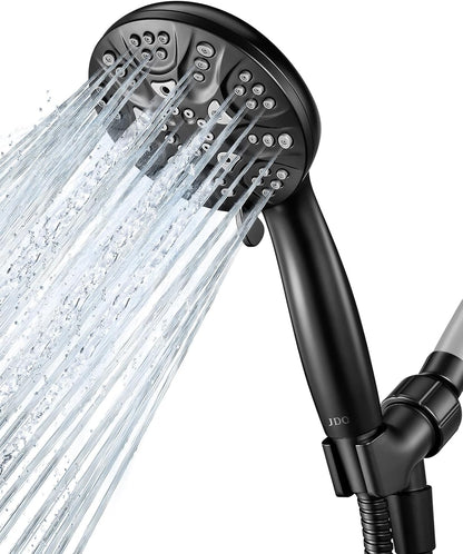 4.3" High Flow Rain High Pressure Shower Head with Handheld, JDO 6 Spray Settings Handheld Showerhead