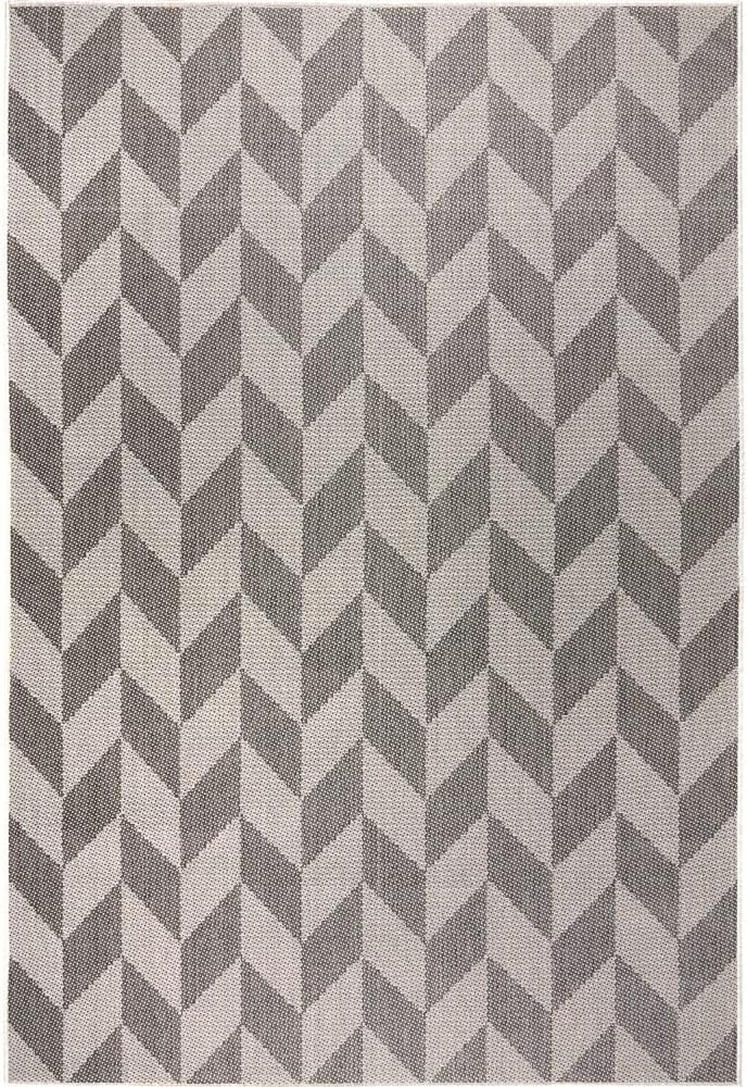 Patio Country Calla Contemporary Herringbone Indoor/Outdoor Area Rug, Blue/Grey, 7'9"X10'2"