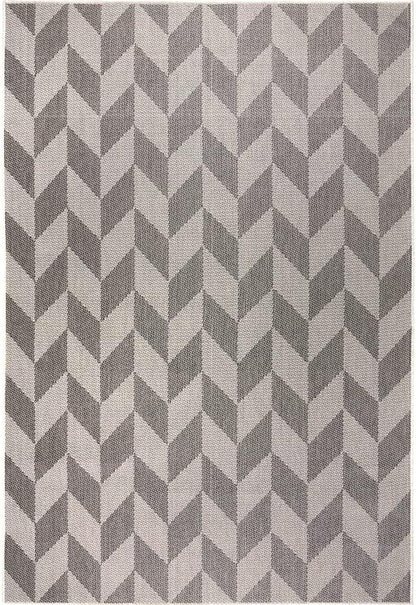 Patio Country Calla Contemporary Herringbone Indoor/Outdoor Area Rug, Blue/Grey, 7'9"X10'2"