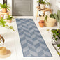 Patio Country Calla Contemporary Herringbone Indoor/Outdoor Area Rug, Blue/Grey, 7'9"X10'2"