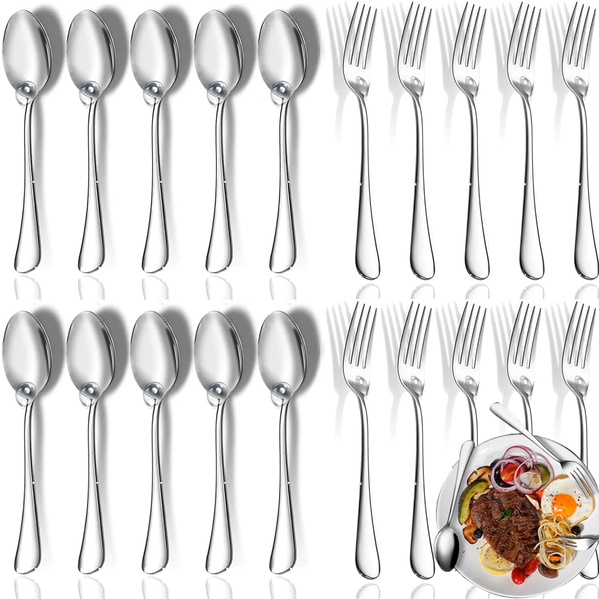 20Pcs Stainless Steel Flatware Silverware Set