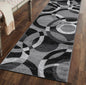 Contemporary Abstract Circles Perfect for High Traffic Areas of Your Living Room,Bedroom,Home Office,Kitchen Area Rug 6'6" X 9' Gray