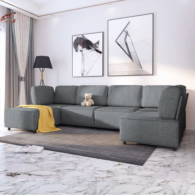 3 - Piece Fashionable Multi- Color And Design Living Room, The Oversized Free Combination Sofa - Modular Sofa Can Be Assembled Into a U-Shape, C- Shape, Sofa Bed , etc...