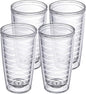 16 OZ Insulated Tumblers Plastic Keeps Drinks Cold & Hot, 4Pk Double Walled Clear Insulated Drinking Glasses Cup, Bpa-Free, Dishwasher Safe