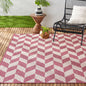 Patio Country Calla Contemporary Herringbone Indoor/Outdoor Area Rug, Blue/Grey, 7'9"X10'2"