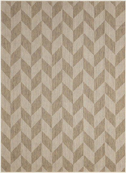 Patio Country Calla Contemporary Herringbone Indoor/Outdoor Area Rug, Blue/Grey, 7'9"X10'2"