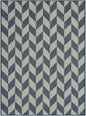 Patio Country Calla Contemporary Herringbone Indoor/Outdoor Area Rug, Blue/Grey, 7'9"X10'2"