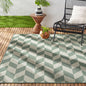 Patio Country Calla Contemporary Herringbone Indoor/Outdoor Area Rug, Blue/Grey, 7'9"X10'2"