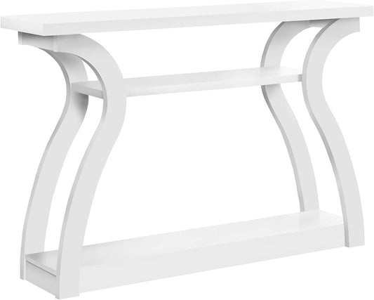 Home Entryway Sleek Stylish 47 Inch Long Large Surface Area Wood Look Accent Console Table, (White, 1.5 in X 47.25 in X 32 In)