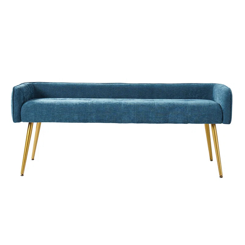 Millbury Polyester Upholstered Bench with Metal Legs