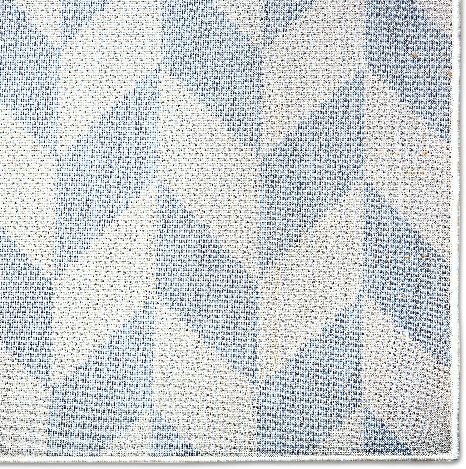 Patio Country Calla Contemporary Herringbone Indoor/Outdoor Area Rug, Blue/Grey, 7'9"X10'2"