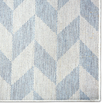 Patio Country Calla Contemporary Herringbone Indoor/Outdoor Area Rug, Blue/Grey, 7'9"X10'2"