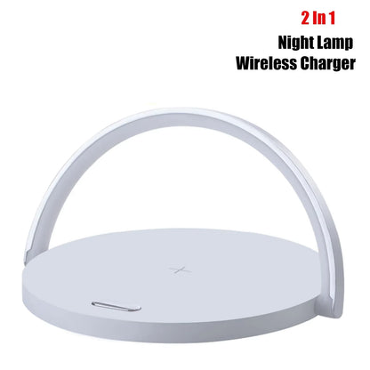 Multifuction Wireless Charger Bluetooth Speaker for Iphone 14 &15 Wooden Table Lamp High Power Charging Light Speaker Bluetooth