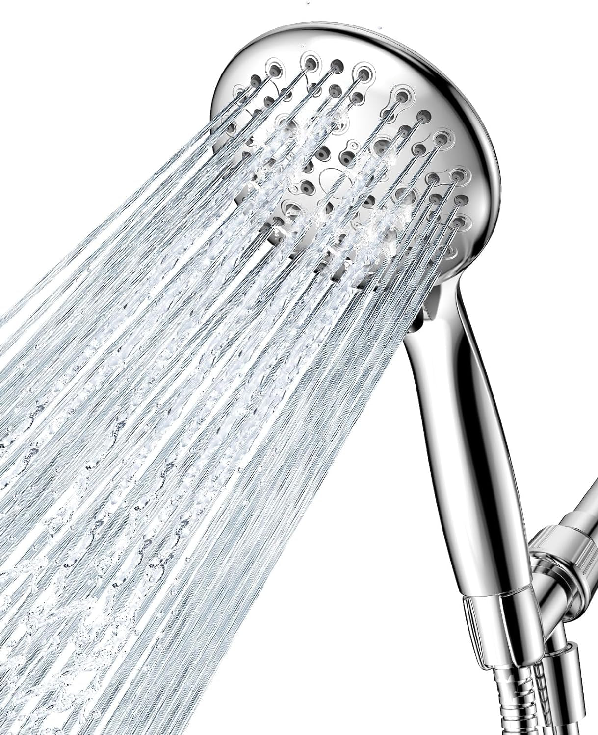 4.3" High Flow Rain High Pressure Shower Head with Handheld, JDO 6 Spray Settings Handheld Showerhead