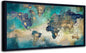  World Map Wall Decor - Large Wall Art,  Artwork- Map Wall Art 16"X32" 3 Piece Canvas Wall Art