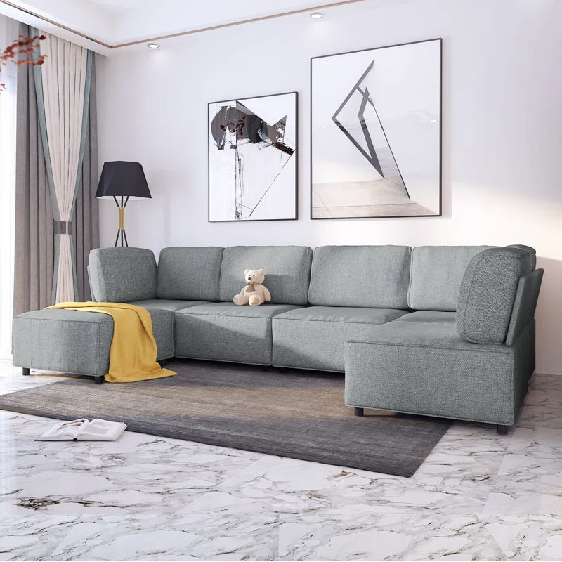 3 - Piece Fashionable Multi- Color And Design Living Room, The Oversized Free Combination Sofa - Modular Sofa Can Be Assembled Into a U-Shape, C- Shape, Sofa Bed , etc...