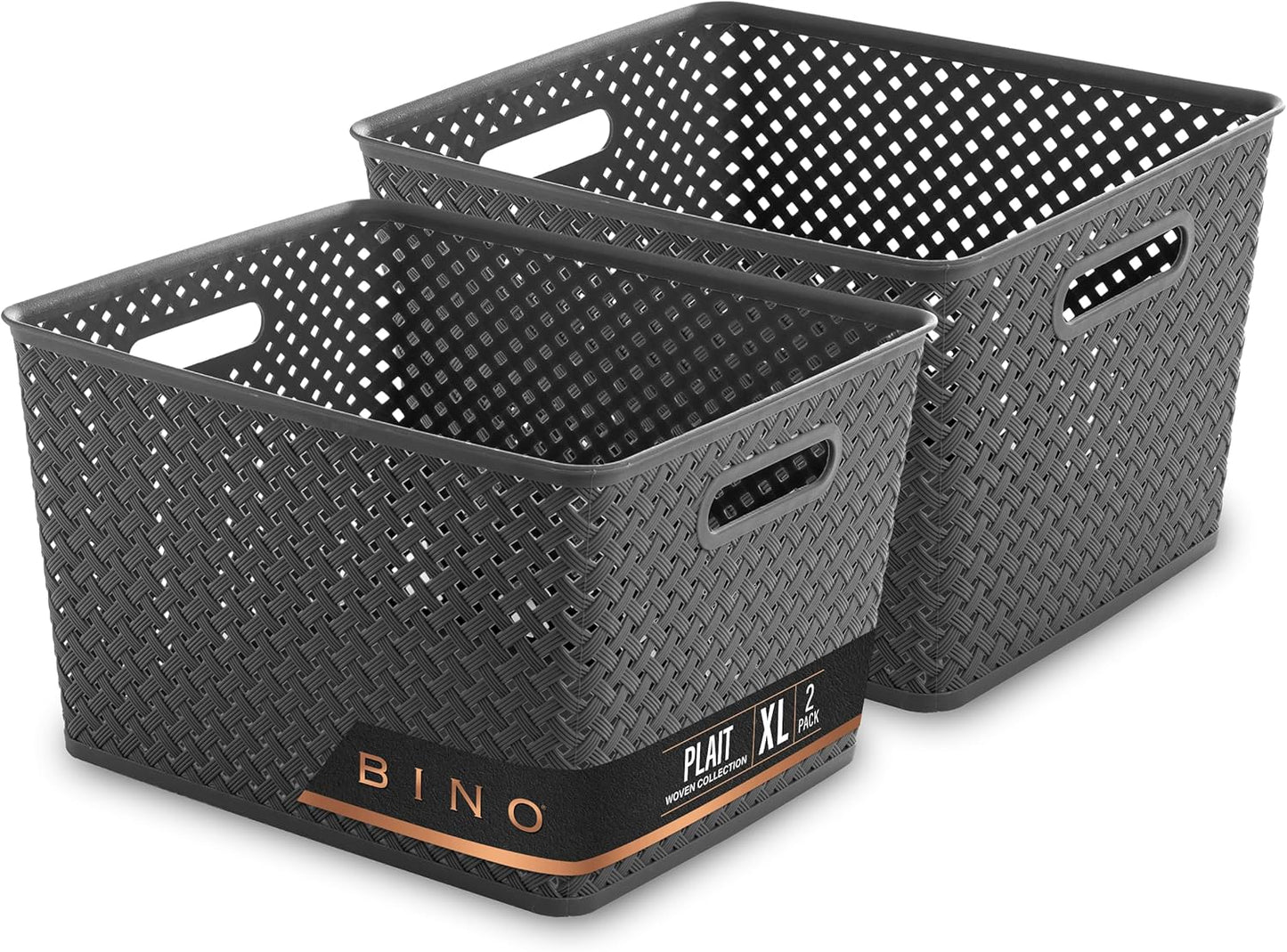 Plastic Storage Basket Small - White | the PLAIT COLLECTION | Multi-Use Storage, Durable, Drawer & Cabinet-Friendly,  Storage Baskets for Organizing 