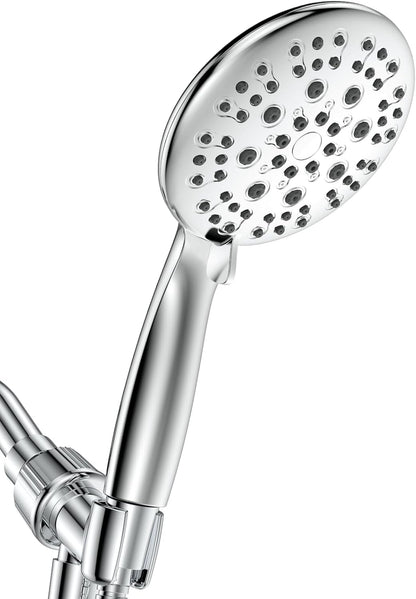 4.3" High Flow Rain High Pressure Shower Head with Handheld, JDO 6 Spray Settings Handheld Showerhead