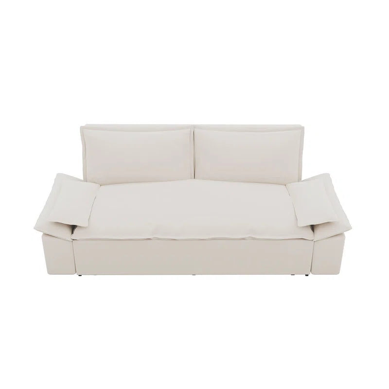 70.1" Queen Pull Out Sofa Bed with 2 Soft Pillows-Multi-Functional and Stylish Velvet Loveseat