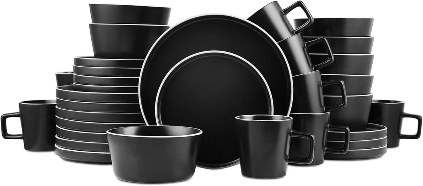 Coupe Stoneware Dinnerware Set, Service for 4, Gray Matte