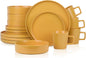 Coupe Stoneware Dinnerware Set, Service for 4, Gray Matte