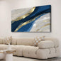 Blue Secape Canvas Prints Wall Art Blue Ocean Wave Surfing Sea Picture Paintings on Canvas, Modern Canvas Art Ready to Hang-24X48 Inches