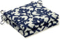 Damask Indoor/Outdoor Chair Seat Cushion with Ties Squared Corner, Plush Fiber Fill, Weather, and Fade Resistant, 20" X 20", Blue Basalto Navy 2 Count