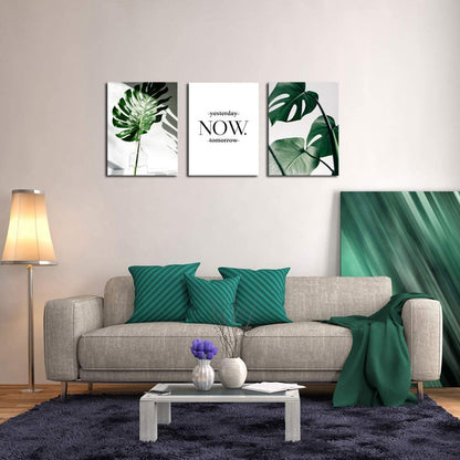 Wall Art Nordic Canvas Painting Modern Prints Plant Leaf Art Canvas Prints, Green Art Wall Pictures