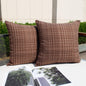 Pack of 2 Decorative Outdoor Waterproof Throw Pillow Covers Stripe Square Pillowcases Modern Cushion Cases for Patio Couch Bench 18 X 18 Inch Teal